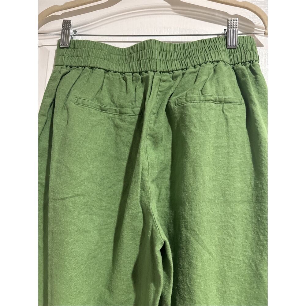Women's Green Linen Cropped Pants Wide Leg Size XS From Simply Vera Vera Wang - Picture 6 of 8